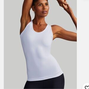 TOMMIE COPPER Women's Lower Back Support Compression Tank Top, White NEW Size L